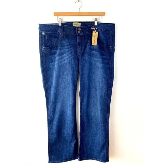 Emerson Edwards Straight Leg Jeans Womens Plus Size 24 Blue Denim High Rise NEW - Picture 1 of 16